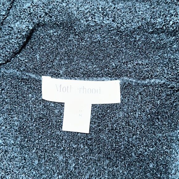 Motherhood Maternity M Winter Green Reverse Knit Boucle Cowl Neck Sweater Tunic - Picture 8 of 11